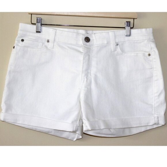 nwot GAP Sexy Boyfriend Cuffed Stretch-Denim Shorts in White, Size 10 (W30) - Picture 1 of 5